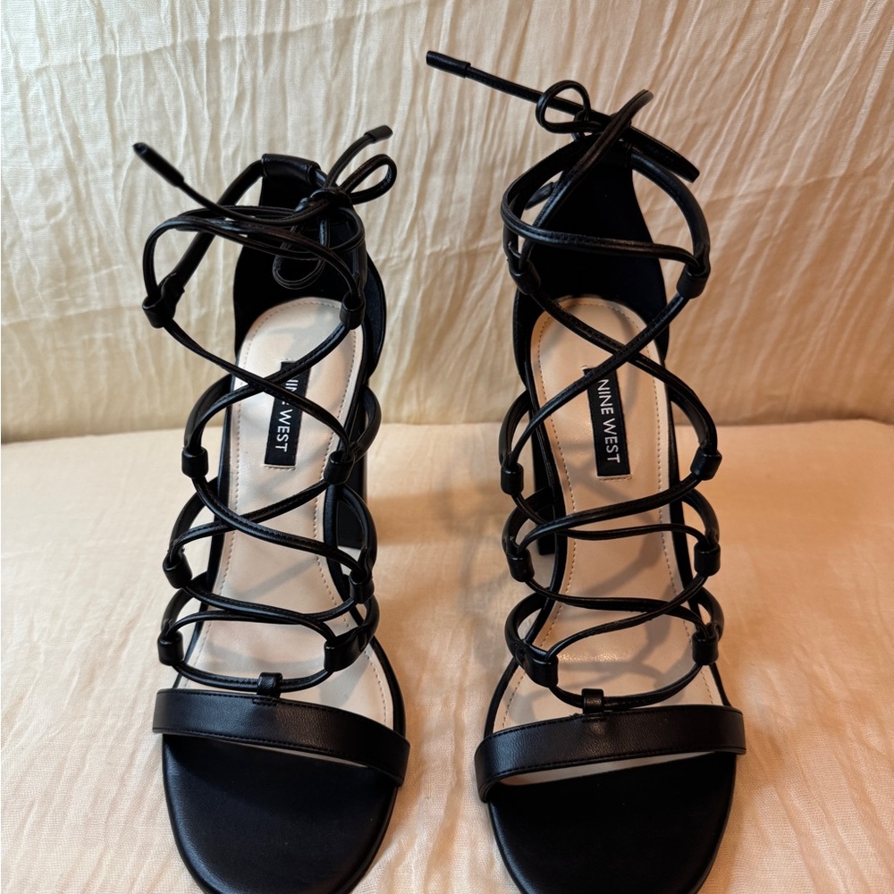 Nine West Black Strappy Sandals